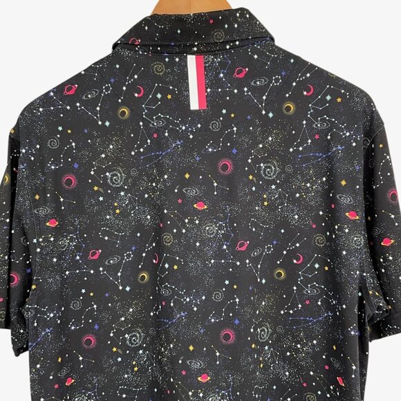 Rhoback The Space Performance Polo Shirt Black Short Sleeve Size Medium M Golf - Picture 4 of 7